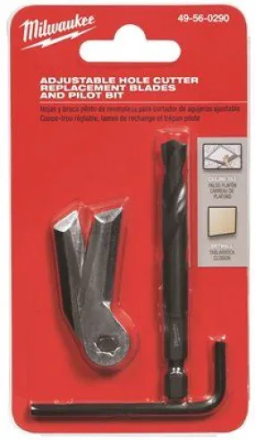 Milwaukee Adjustable Hole Cutter Replacement Blades And Pilot Bit