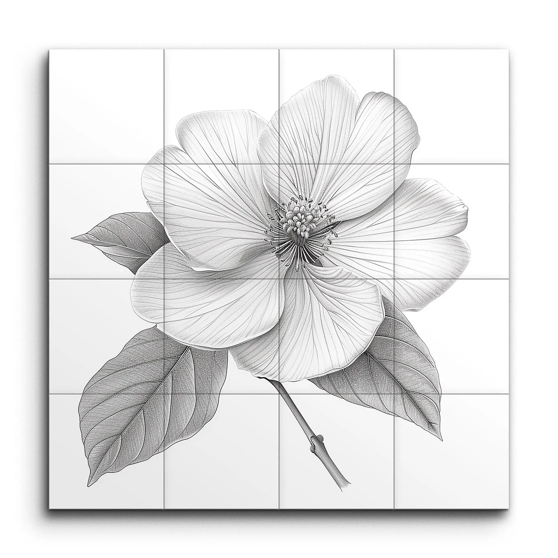 Monochrome Elegance: Single Flower Art