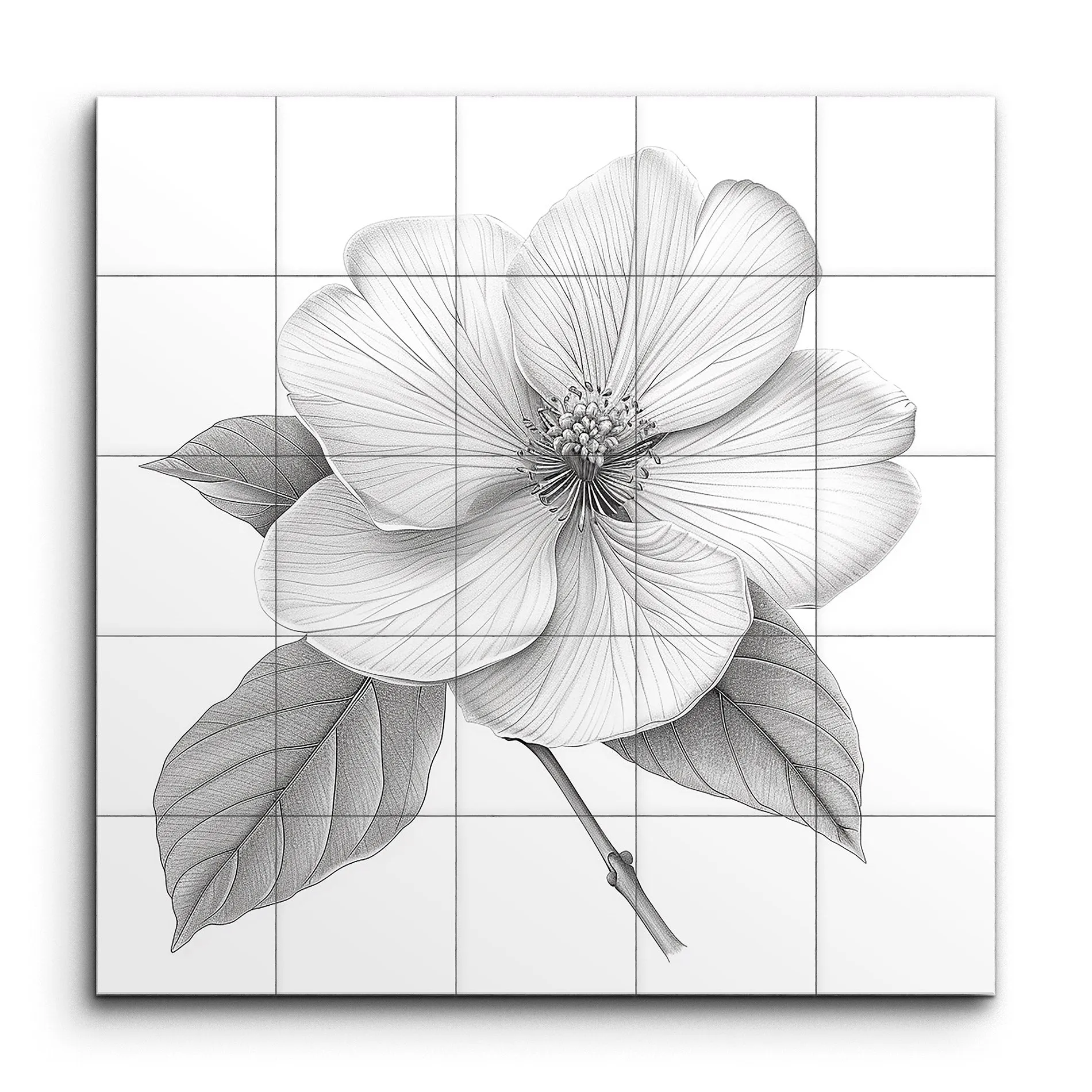 Monochrome Elegance: Single Flower Art