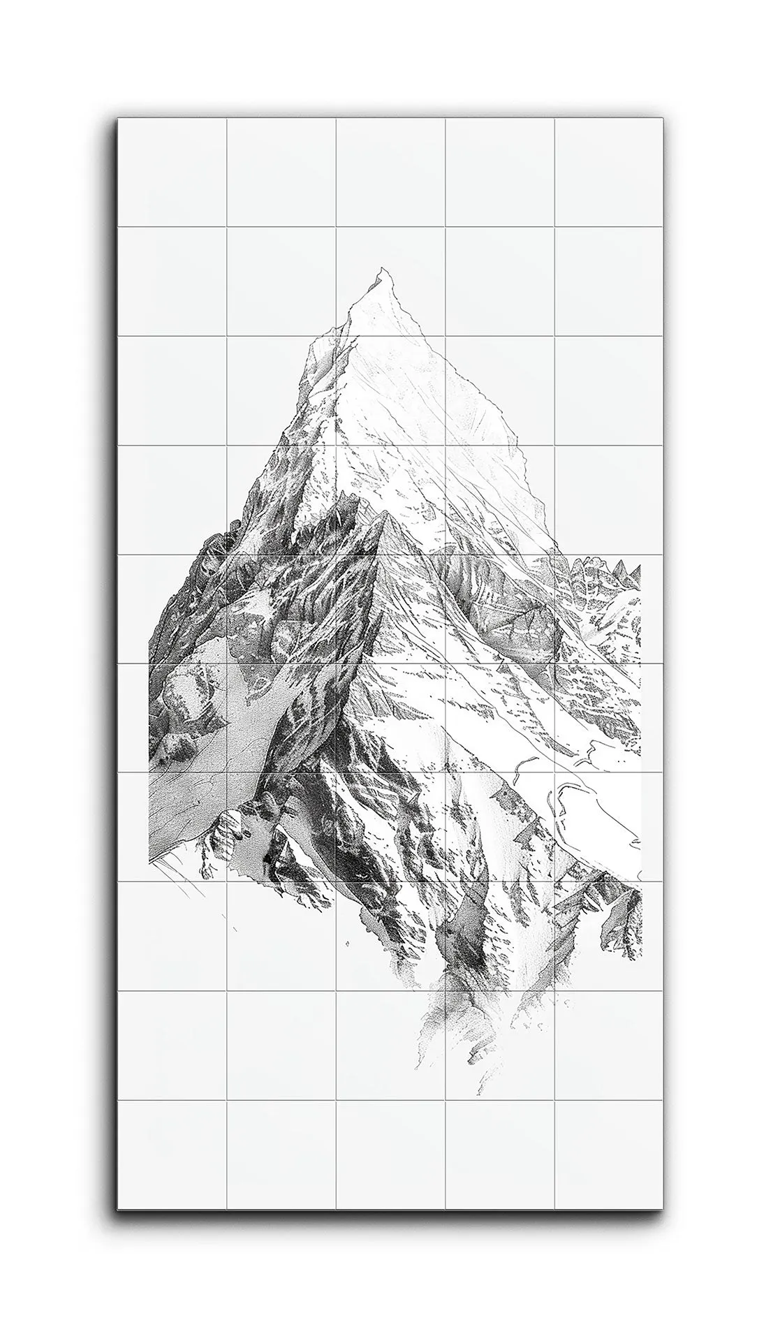Monochrome Mountain Peak: Pen-and-Ink Masterpiece