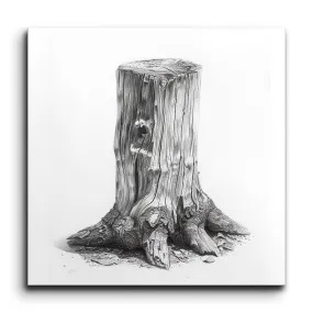 Monochrome Weathered Tree Stump Art