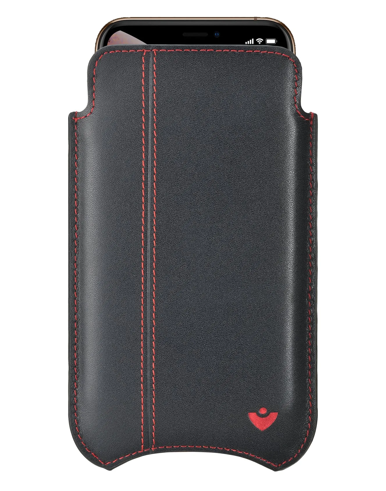 NueVue iPhone 11 and iPhone XR Wallet Case Napa Leather | Black | Sanitizing Screen Cleaning Case