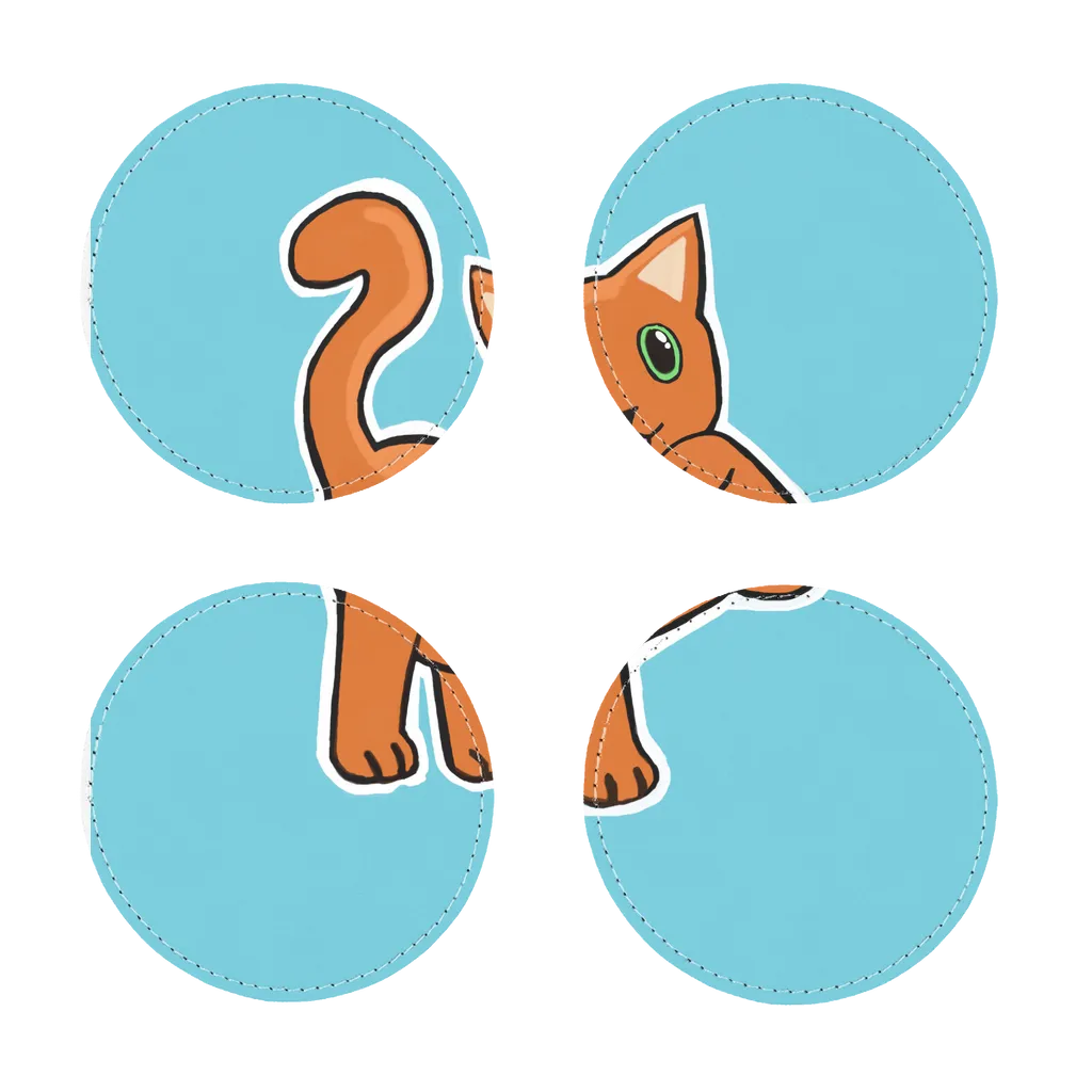Orange Cat Sublimation Coasters Pack of Four
