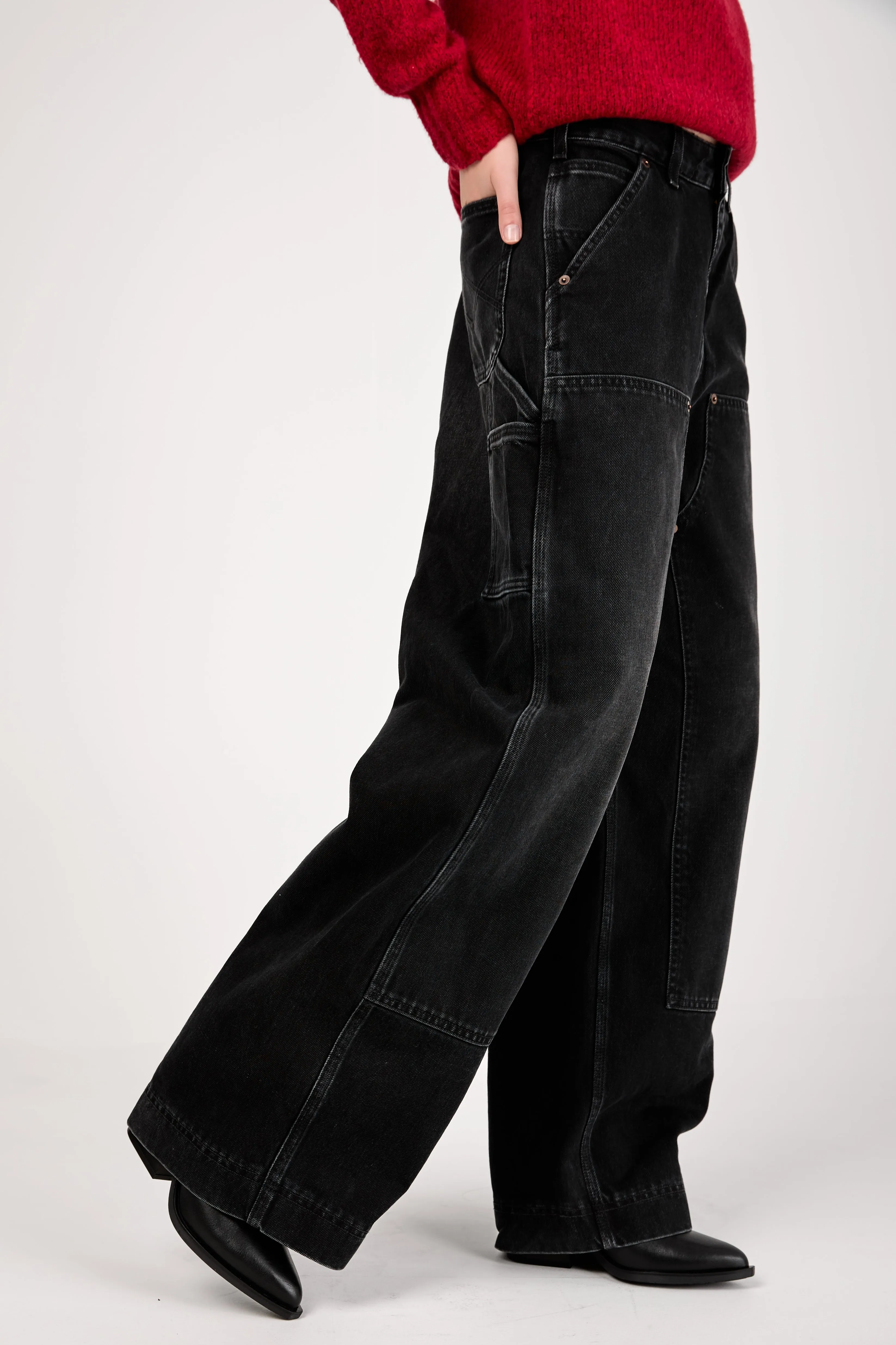 Oversized Jean in Work Black