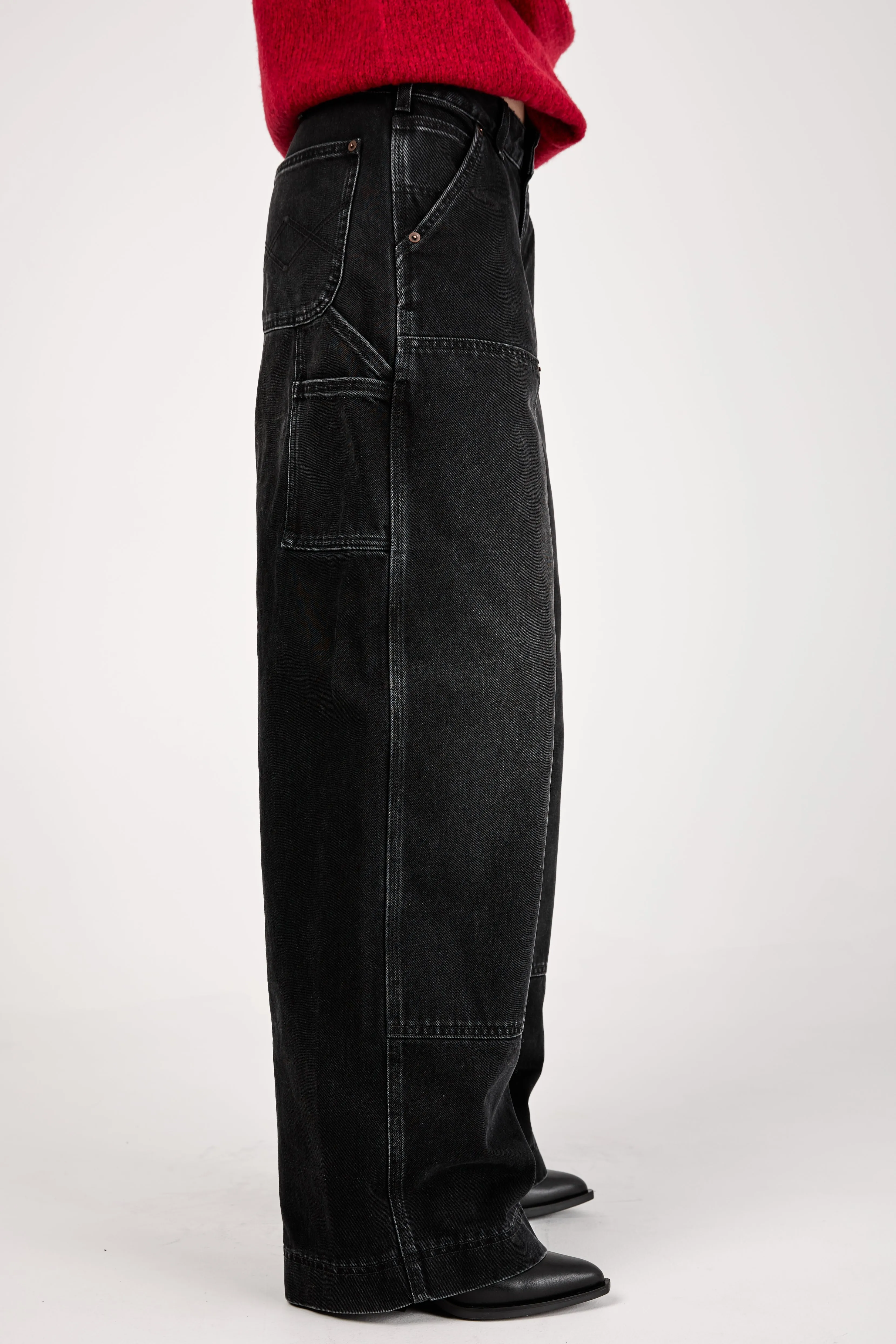 Oversized Jean in Work Black