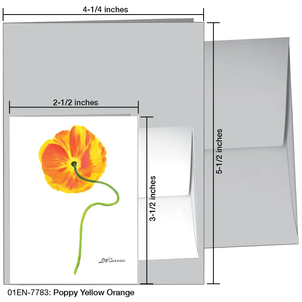 Poppy Yellow Orange, Greeting Card (7783)