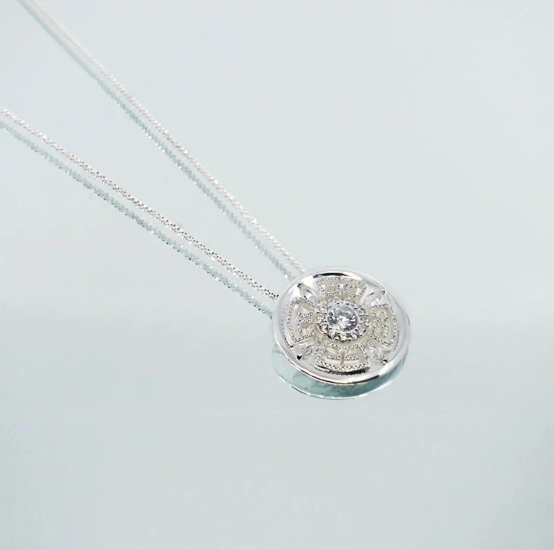Revive Your Inner Kingdom Large Pendant Necklace Silver