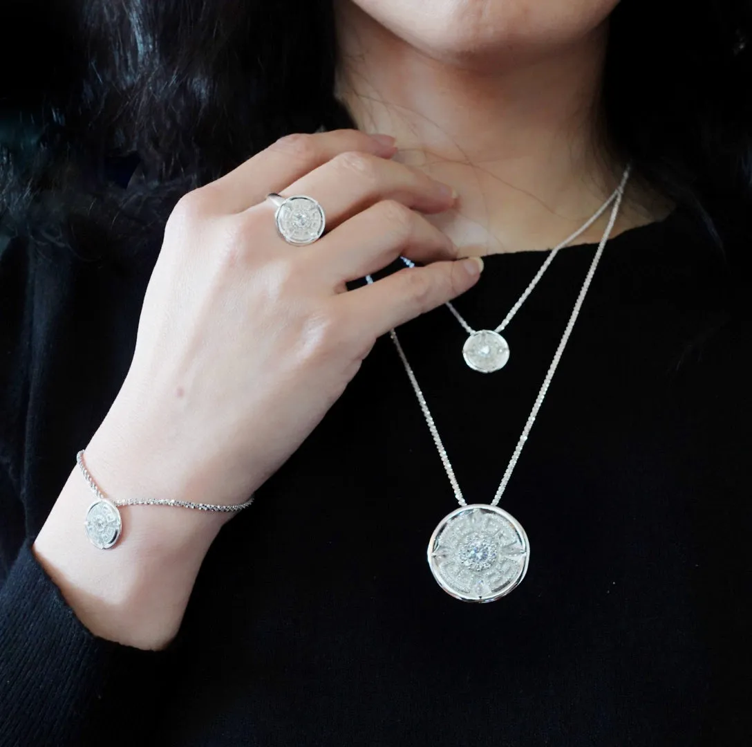 Revive Your Inner Kingdom Large Pendant Necklace Silver
