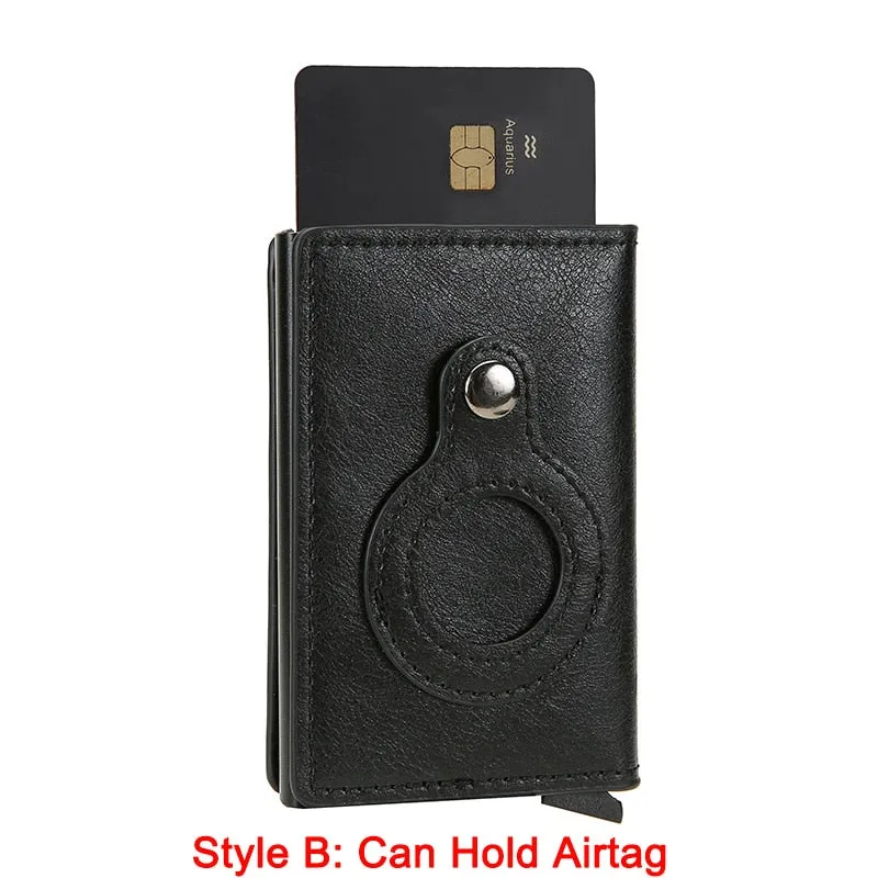Rfid Card Holder Men Wallets Money Bag Male Black Short Purse 2022 Small Leather Slim Wallets Mini Wallets For Airtag Air Tag