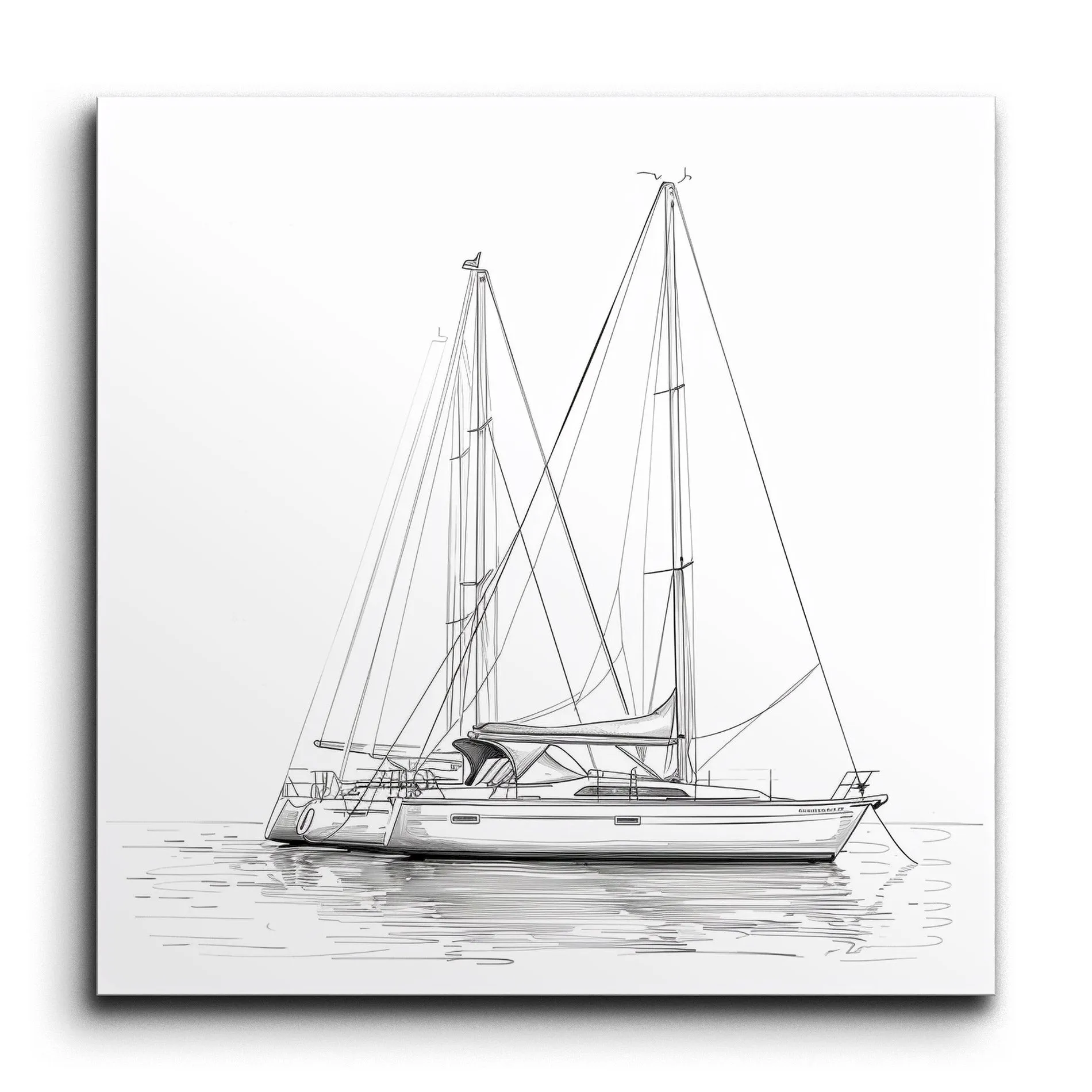 Sailboat Serenity: Minimalist Nautical Elegance