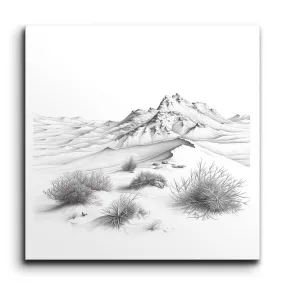 Serene Mountain Elegance: Pencil Landscape Art