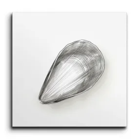 Serene Ocean Monochrome Mussel Shell Art