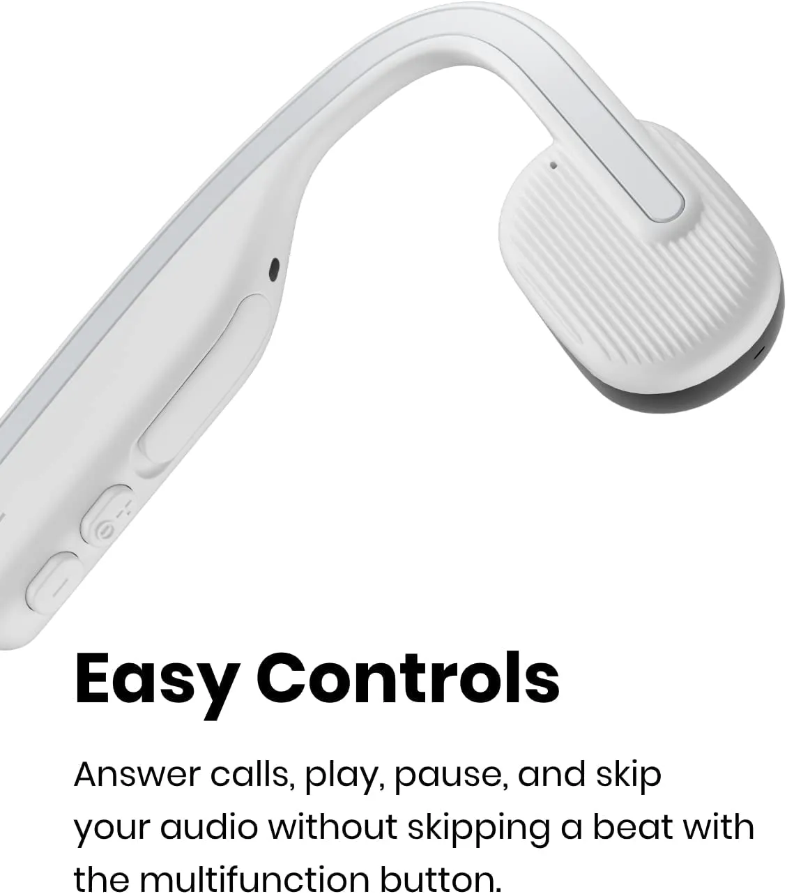Shokz Openmove Bluetooth Wireless Headphones with Mic, Bone Conduction Wireless Headset with 6H Playtime, IP55 Waterproof Sports Headphones for Running, Workout, Yoga (Alpine White)