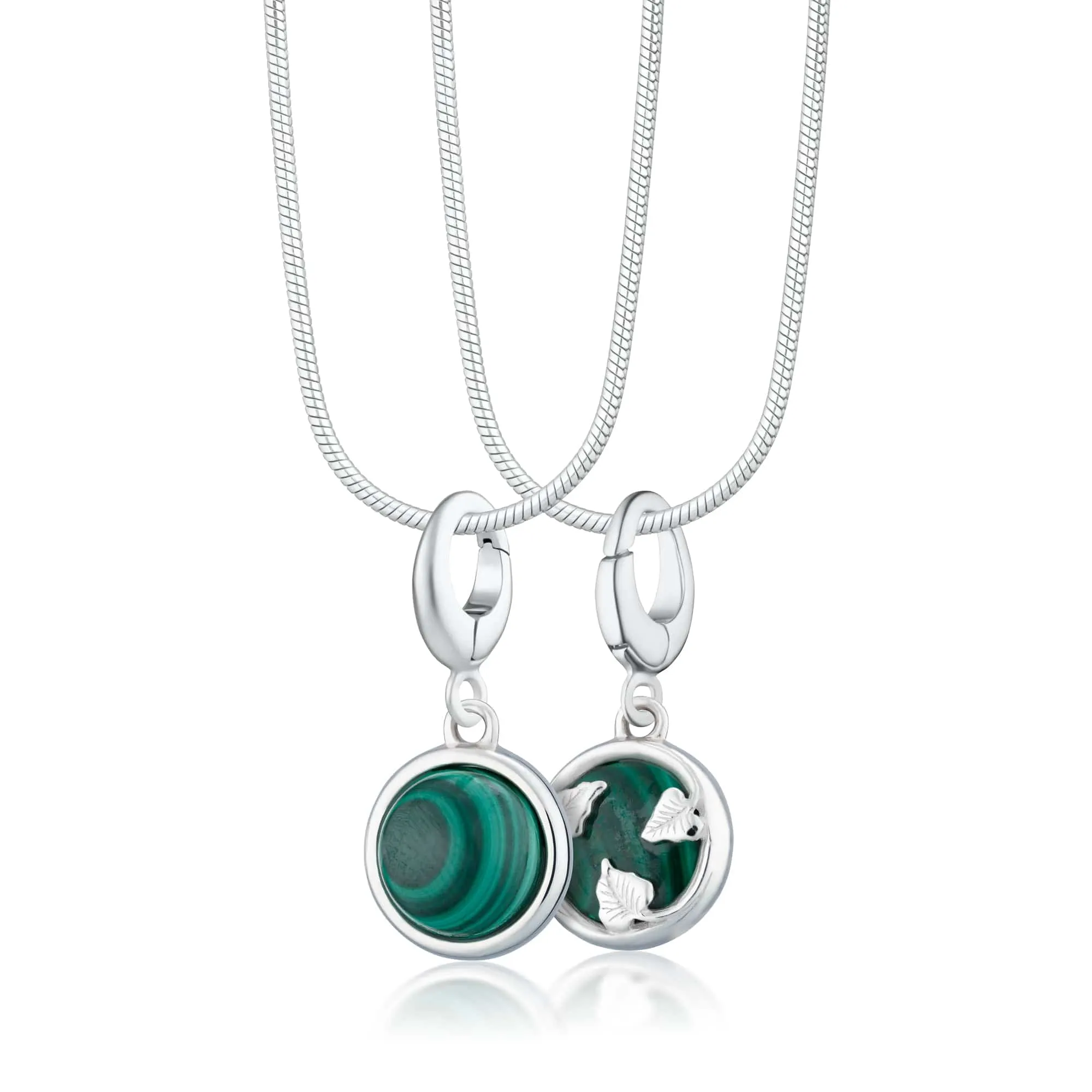 Silver Malachite Healing Stone Necklace (Healing)