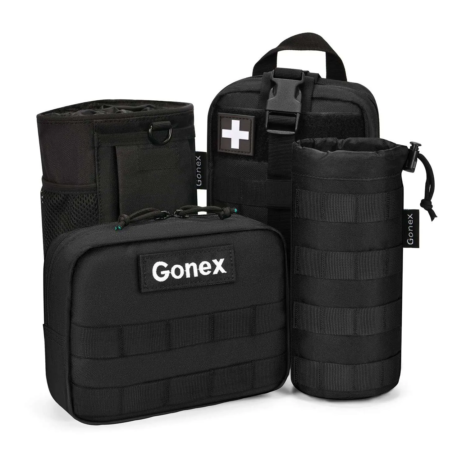 Tactical Car Seat Back Organizer with 4 Detachable Molle Pouch