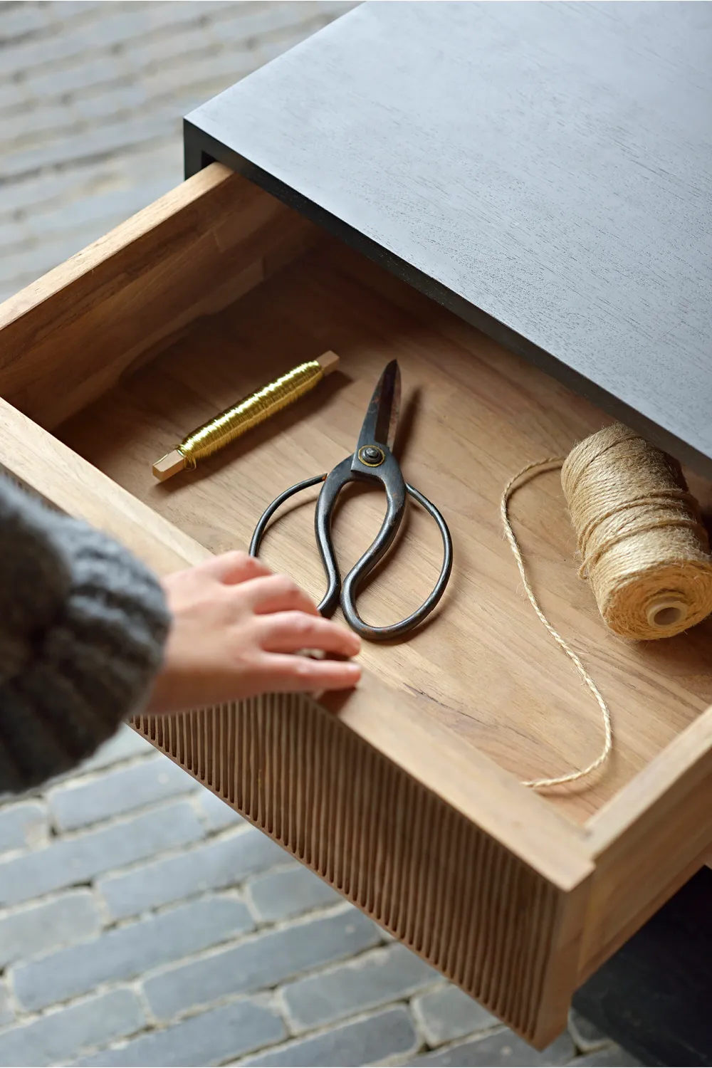 Teak Wheeled Drawer Unit | Ethnicraft Oscar