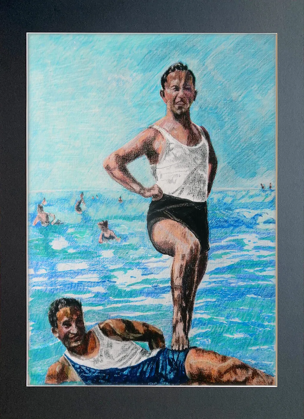 The Champion bather portrait drawing by Stella Tooth
