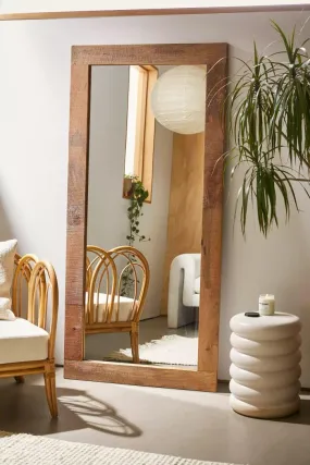 THE SARA ENTERPRISES Wooden Mirror Frame Size (30x67) Inch with Out Mirror Only Frame Colour (Natural Brown) Decorative Wall Mirror for Living Room The Mirror Will not Come with This.