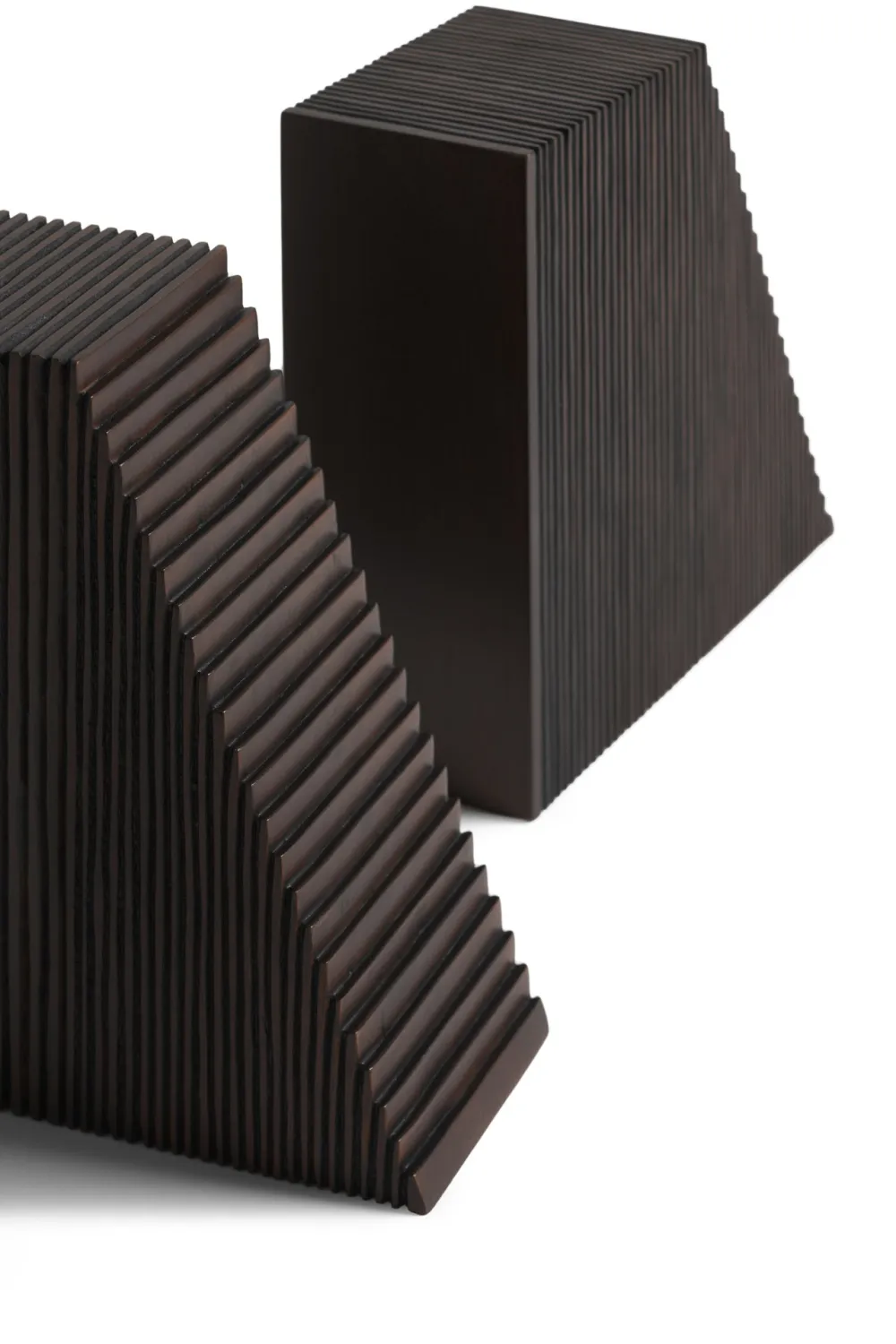 Varnished Mahogany Book Ends (2) | Ethnicraft Grooves