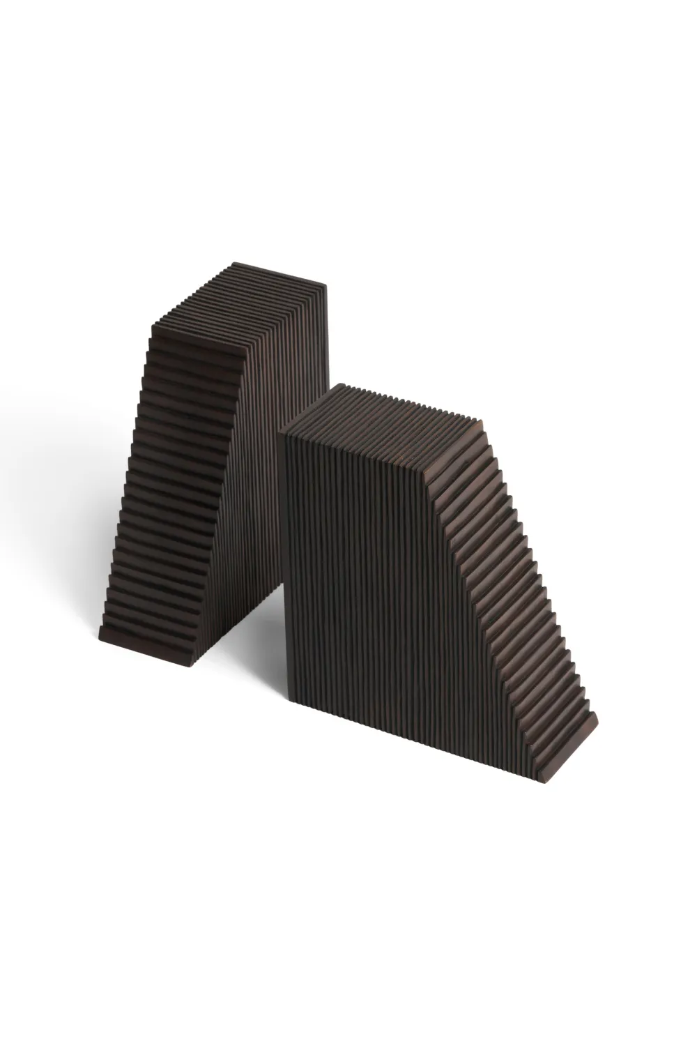 Varnished Mahogany Book Ends (2) | Ethnicraft Grooves