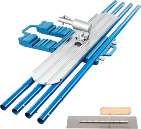 Vevor Magnesium Concrete Bull Float 48" x 8" Round End Trowel with 4 Handles New