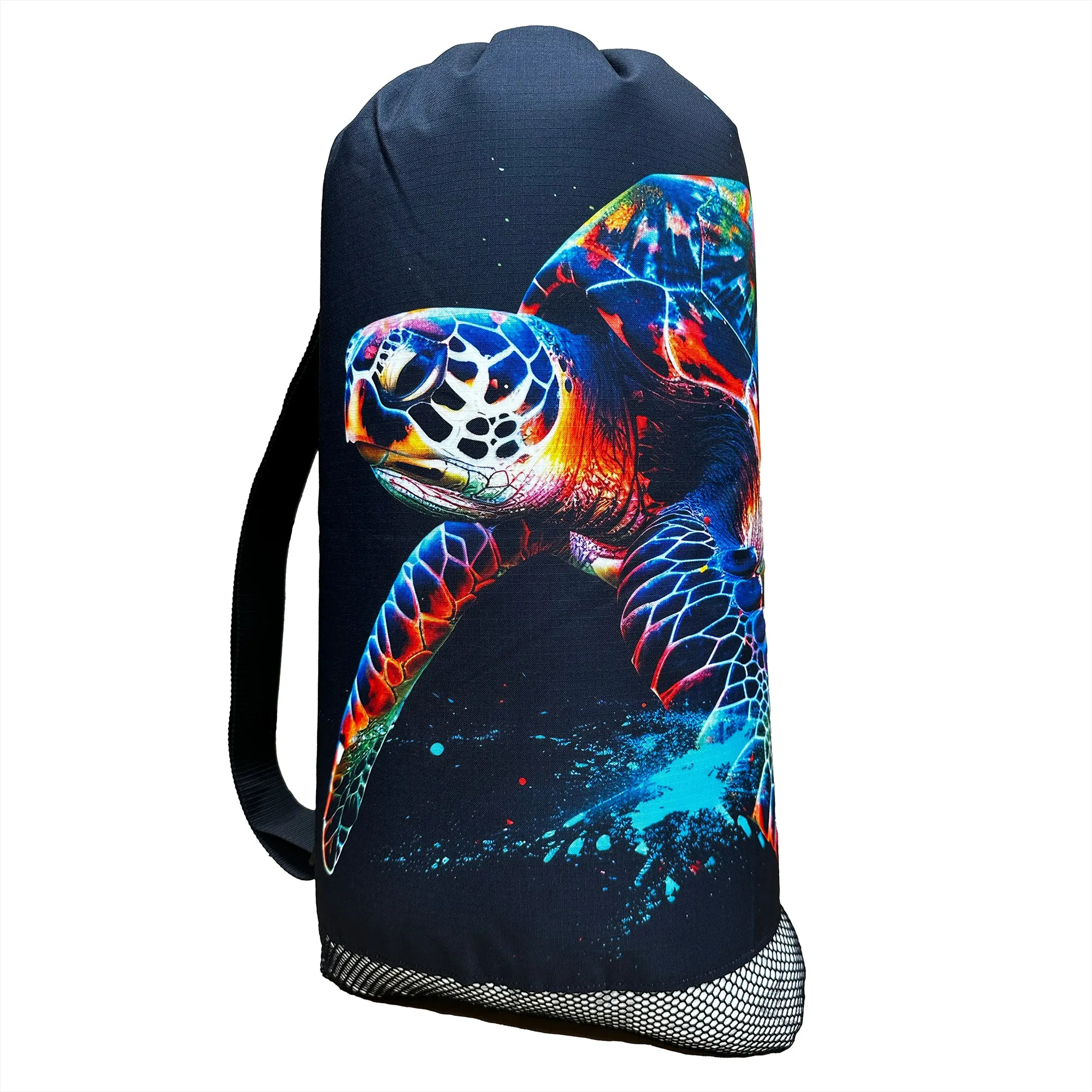 Walker Beach Mesh Net Travel Boat Bag for Snorkeling, Dive, and Swim Gear – USA Made, Tropical Aqua Van