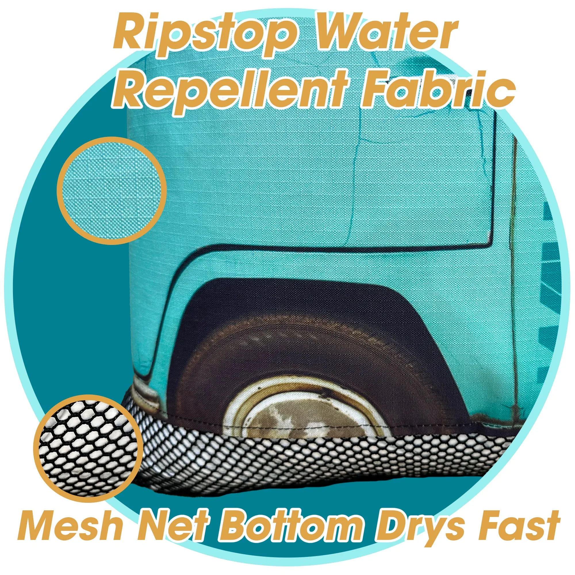 Walker Beach Mesh Net Travel Boat Bag for Snorkeling, Dive, and Swim Gear – USA Made, Tropical Aqua Van