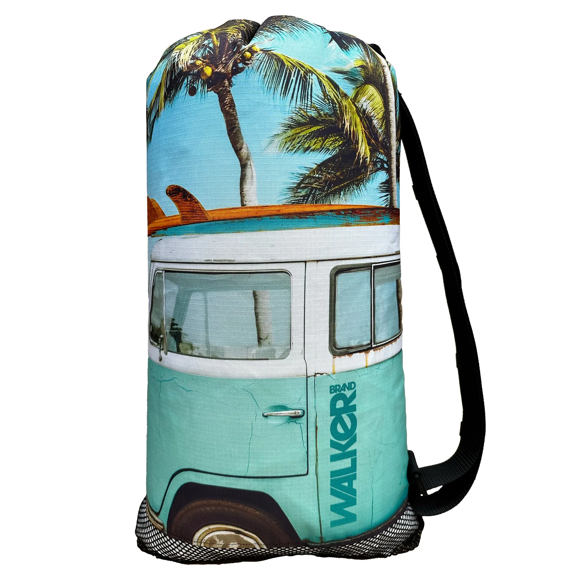 Walker Beach Mesh Net Travel Boat Bag for Snorkeling, Dive, and Swim Gear – USA Made, Tropical Aqua Van
