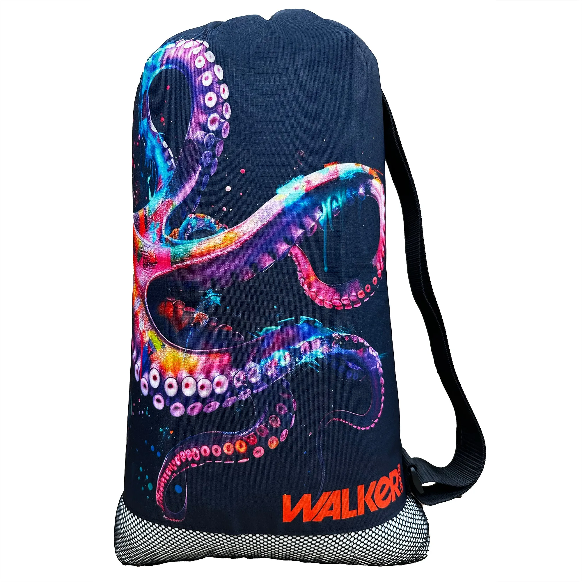 Walker Beach Mesh Net Travel Boat Bag for Snorkeling, Dive, and Swim Gear – USA Made, Tropical Aqua Van