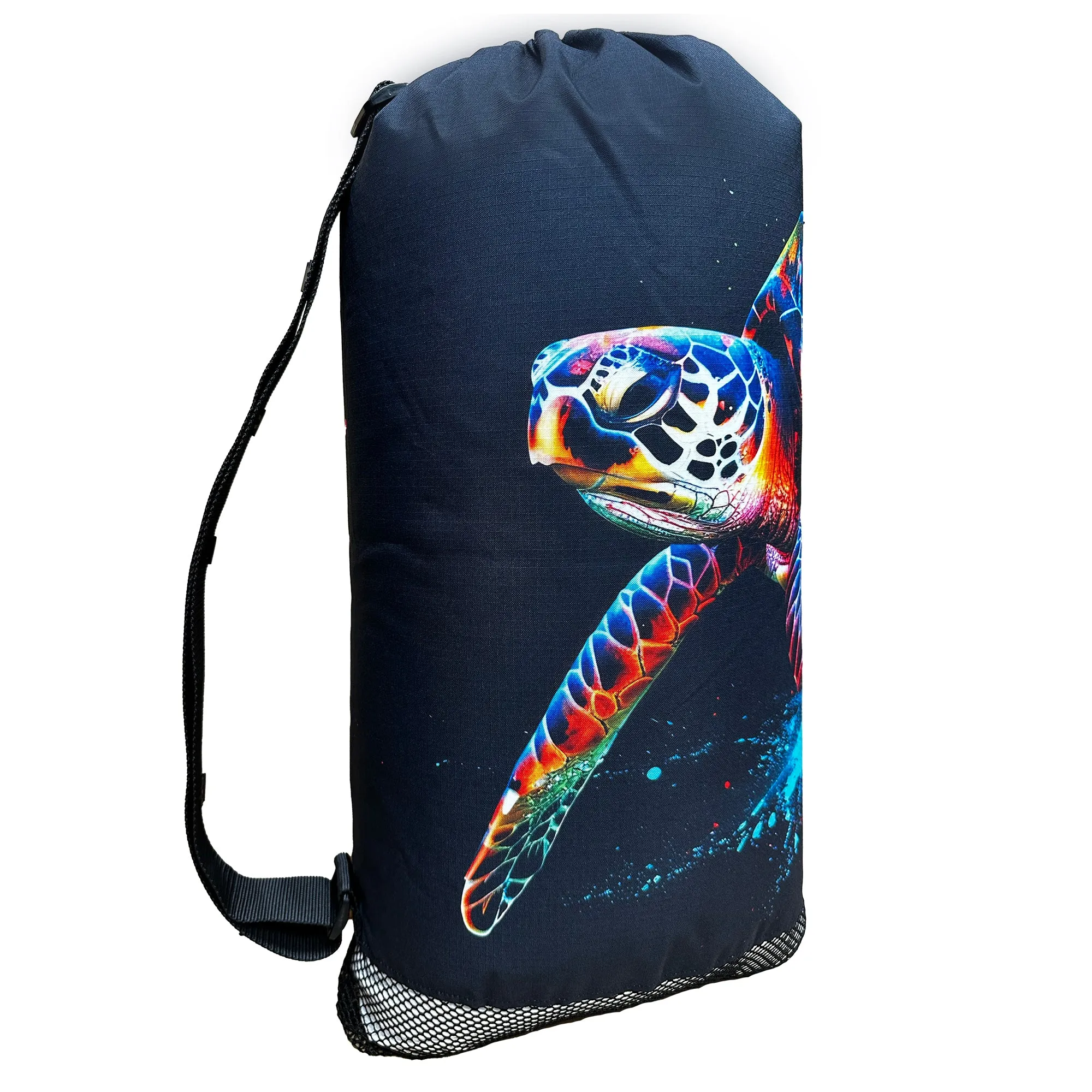 Walker Beach Mesh Net Travel Boat Bag for Snorkeling, Dive, and Swim Gear – USA Made, Tropical Aqua Van