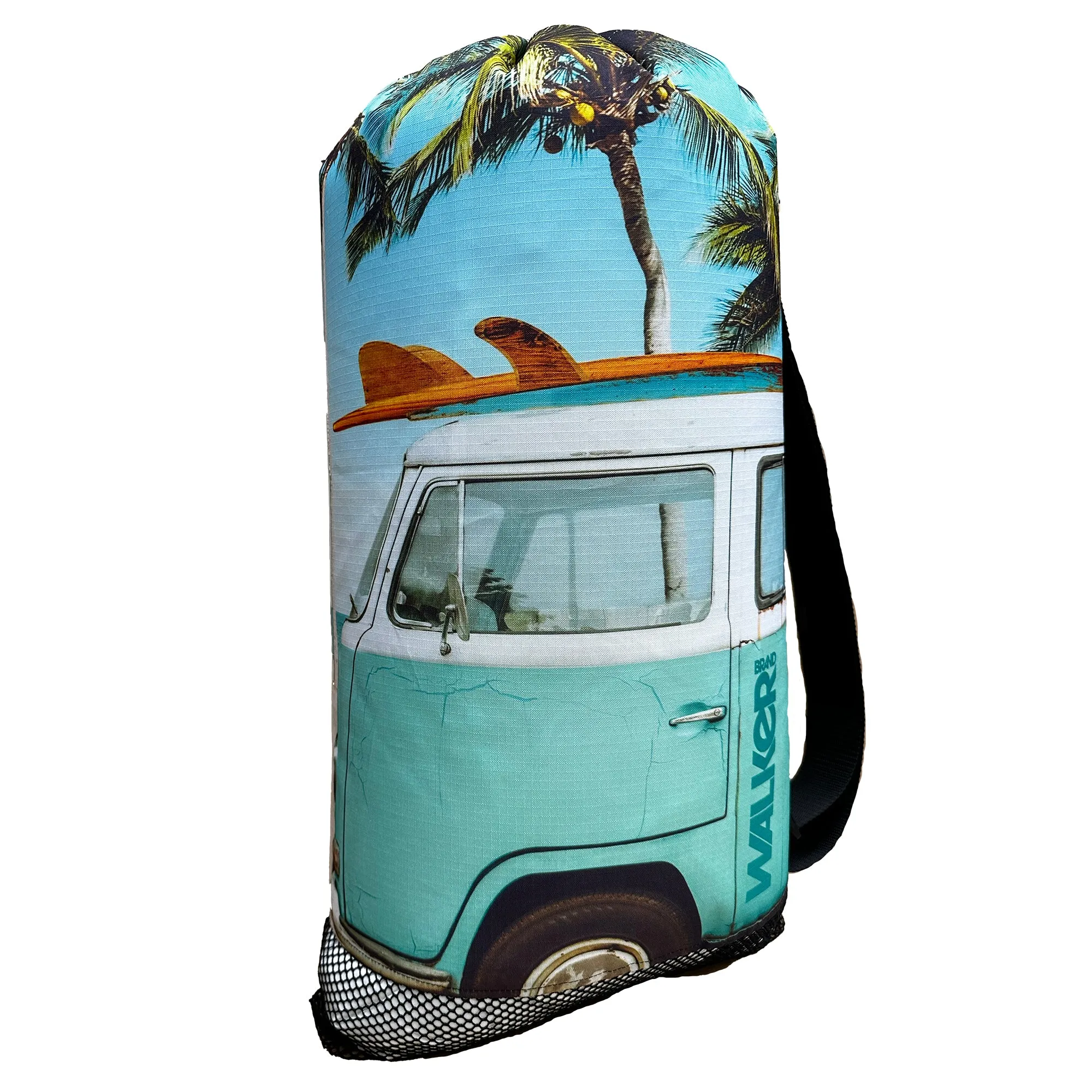 Walker Beach Mesh Net Travel Boat Bag for Snorkeling, Dive, and Swim Gear – USA Made, Tropical Aqua Van