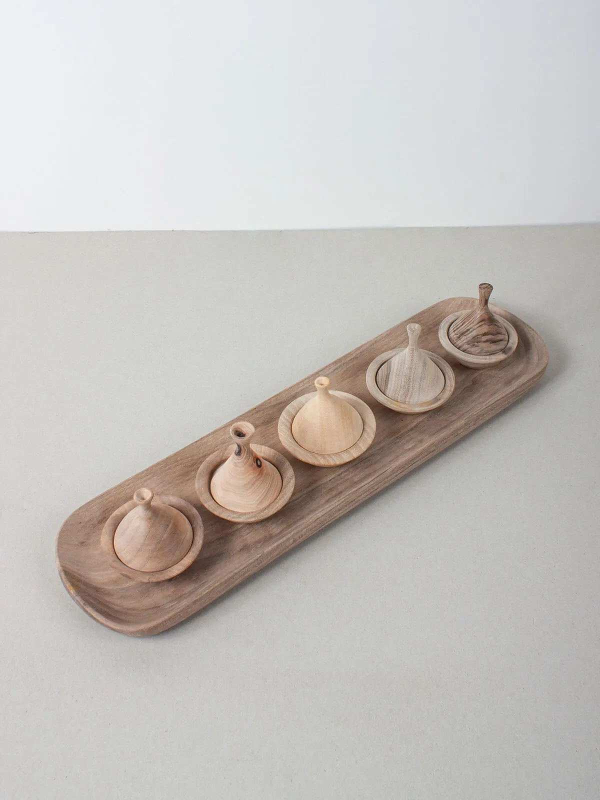 Walnut Wood Tagine Spice Pot